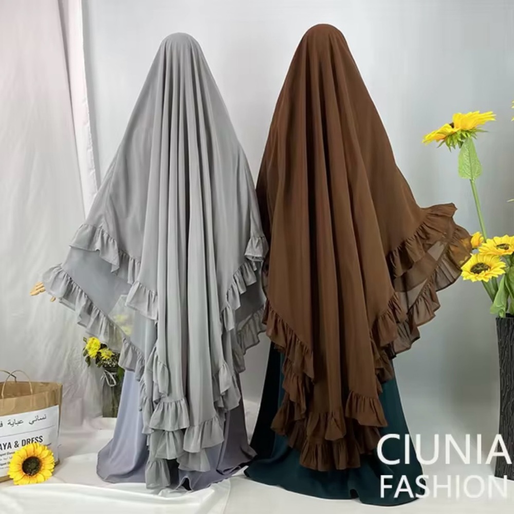 Two layers long khimar